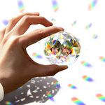 Clear Cut Crystal Suncatcher Ball Prisms Glass Sphere Faceted Gazing Ball for Window, Sun Catchers (60mm /2.4in)