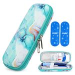 YOUSHARES Insulin Cooler Case with 2PCS Nylon Ice Packs - Insulin Travel Case Medicine Cool Bag Insulin Pen Case for Diabetic Supplies (Marble Green)