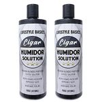 Humidor Solution 16 oz (2-Pack) - Humidifier Liquid - Premium Propylene Glycol PG Solution Formula - 70% RH - Safe and Non-Toxic