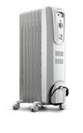 De'Longhi Oil-Filled Radiator Space Heater, Full Room Quiet 1500W, Adjustable Thermostat 3 Heat Settings, Energy Saving, Safety Features, Light Gray, TRH0715CA