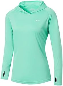 WILLIT Women's UPF 50+ Sun Protection Hoodie SPF Shirt Long Sleeve Hiking Fishing Outdoor Shirt Lightweight Hoodie Light Green M