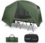 Gonex Camping Tent Cot for Adults, 1-Person Off-Ground Folding Portable Easy Set-up Tent Cot Combo for Hiking, Backpacking, Car & Motorcycle Camping(31.5" W X 78.7" L)-Army Green