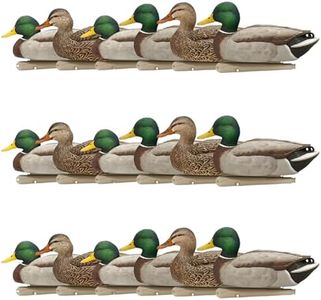 Avian-X Top Flight Open Water Mallard Duck Decoys, Ultra Realistic Floating Hunting Decoys with Weight Forward Swim Keel, Multicolor, 6 Pack (3 Pack)