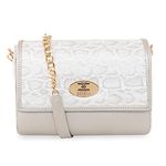 ESBEDA Light Gold Color Snake Art Box Sling Bag For Women