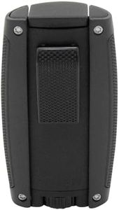 Xikar HP3 Triple Jet Flame Butane Torch Lighter, Silver | Wind Resistant, Refillable Fuel Tank with EZ-View Window, Adjustable Flame, Easy Push Ignition, Flip-Top Lid, High Altitude Tested