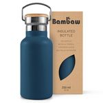 Bambaw 12 oz Insulated Water Bottle, Blue Stainless Steel Water Bottle, Thermal Water Bottle, Insulated Travel Water Bottle, Dishwasher Safe Water Bottle, Small Water Bottle – Aegean Blue