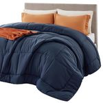 Bedsure Duvet Insert Queen Comforter Navy - All Season Quilted Down Alternative Comforter for Queen Bed, 300GSM Mashine Washable Microfiber Bedding Comforter with Corner Tabs