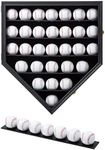 Baseball Display Frame Case Baseball Shadow Box Wall Cabinet Baseball Holders for 30 Balls Display with Lockable Anti Fade UV Protection Acrylic Door for Homerun and Collector Autograph Balls, Black