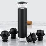 Wine Saver Pump and 4 Vacuum Stopper(NODOSAUR), Wine Preserver. Reusable,With Time Scale Record,Compact and easy to store,Wine Set Keeps Wine Fresher for Longer(Black)