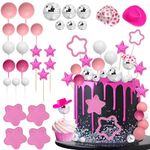 40PCS Disco Ball Cake Topper - JCOOS Bachelorette Party Decorations, Last Rodeo Lets Go Girls Cake Topper Disco Cowgirl Disco Balls for Cake Cow Birthday Western Cupcake 70s Disco Themed Party Favors