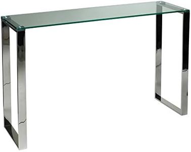 Cortesi Home Remi Contemporary Glass Console Table with Chrome Finish