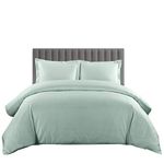 sheetsnthings 100% Cotton- Duvet Cover Set with Buttons Enclosure, 600TC - Solid Sea, King/California King, 3PC Duvet Covers