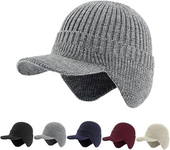 2026 New Cozy Head Beanies for Women Men, Outdoor Winter Warm Knitted Cozyhead Hats with Brim and Ear Flaps (Grey)