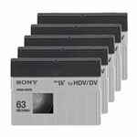 Sony HDM-63VG MiniDV/HDV 63min High Definition Data Tape Cartridge 5 Packs