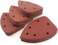 Mouse Detail Sander Sandpaper, 60 PCS Palm Mouse Sander Pads, 6 Holes Hook and Loop Triangle Sandpaper (180/240/320/400 Grit) -15 PCS for Each Grit