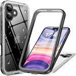 Cozycase for iPhone 16 Waterproof Shockproof Case with Screen/Camera Protector - Heavy Duty/Dustproof/Rugged【360 Full Body Protective】 Military Grade Underwater Hard Front and Back Cover 6.1" Clear