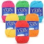 6 Pack Beginners Crochet Yarn Blue 