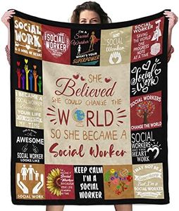 Social Worker Gifts for Women Blanket Birthday for Social Workers Appreciation Graduation Gifts for BSW, MSW, DSW Soft Throw Fleece Blanket 60”x50” in Home Bed Sofa Chairs Dorm