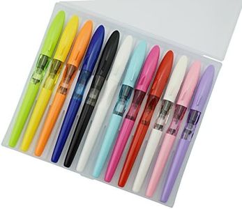 12 PCS Jinhao Mako Fountain Pen Extra Fine Nib Diversity Color Shark Pen Case Set with Refillable Converters
