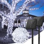 Minetom Solar String Lights Outdoor Waterproof - 2 Pack Total 144FT 400 LED Solar Outdoor Lights with 8 Light Modes, Solar Christmas Lights for Outdoor Decoration, Solar Lights for Outside Tree, White