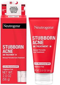 Neutrogena Stubborn Acne AM Face Treatment with 2.5% Micronized Benzoyl Peroxide Acne Medicine, Oil-Free Daily Facial Treatment to Reduce Size & Redness of Breakouts, Paraben-Free, 2 oz