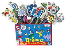 Raymond Geddes 66865 Dr. Seuss Number 2 Pencils With Giant Pencil Top Erasers (Pack of 36)