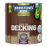 Johnstone's Woodcare, Stain For Decking, Shaded Grey, 2.5L