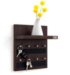 DAS Wall Mounted Home Décor Key Chain Holder/Organizer Key Hooks with Wall Shelf Display Rack Wenge (8 Knobs)- Larose