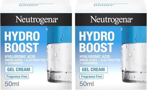 Neutrogena Hydro Boost Crema Gel, Crema idratante viso in gel leggero, Crema viso Acido Ialuronico per un'idratazione intensa, Ideale per pelle secca e sensibile, 2 x 50 ml - Esclusiva Amazon