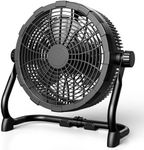 Air Choice 10" Portable Battery Operated Fan, Rechargeable Cordless Fan, 360° Tilt, 20H Run Time, 9 Wind Speed, LED Light, High Velocity Wireless Floor Fan for Camping Travel Tent Hurricane Home