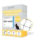 PiuPet® Cat Net Wire-Reinforced I 8x3m I Black I Included Fastening Set I Netting for Balcony and Window I Balcony Netting for Cats | Ideal for Catio Cat Outdoor Enclosures and Cat Window Guard