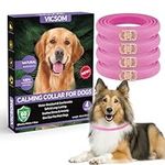 Calming Collars for Dogs, Pheromone Calm Collar for Dogs, Dogs Calming Collar, Natural Waterproof Adjustable Dog Calm Collars with 60 Days Anti Anxiety Relief Stress Effect 4PCS, Pink