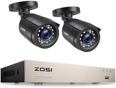 ZOSI 1080p CCTV Home Security Camera System, 8CH H.265+ 2MP DVR Recorder with 2pcs Outdoor Surveillance Camera, AI Human Vehicle Detection, Email Alert, Night Vision, IP66 Waterproof, No Hard Drive