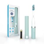 Sonisk Pulse | Battery Powered Electric Toothbrush | Portable Travel Size with Antimicrobial Sonic Technology | 1x Battery, 2X Brush Heads, 1x Travel Case Included (Teal)