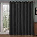 RHF Function Curtain-Wide Thermal Blackout Patio Door Curtain Panel, Sliding Door Insulated Curtains,Extra Wide Curtains,Vertical Blinds,Grommet Curtains(Black-100 by 96 Inches)