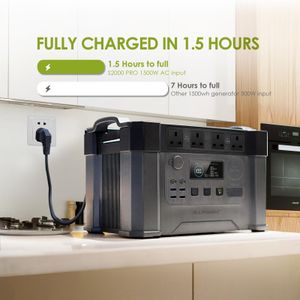 ALLPOWERS S2000 PRO Portable Power Station – 1451Wh, 140W Foldable Solar Panel, 2400W AC, UPS Backup Battery for Home, RV, Camping