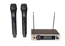 kh Professional Wireless Two Microphone with Base Receiver Wireless connectivity Handheld Cordless Dynamic Microphones for Singing, Karaoke, Speech