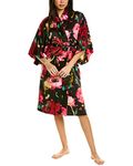 Natori Women's Haiku-Charm Robe Length 42" Bathrobe, Black/Multi, Large