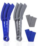 Uoking Venetian Blind Cleaner - 2 Pcs Window Blinds Cleaner Duster Brush Tool Removable Washable With 4 Microfibre Sleeves for Venetian Blinds, Air Conditioner and Car AC Vent