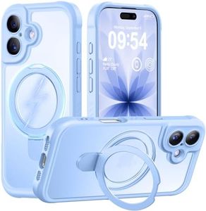 MOCCA Design for iPhone 17 Case, Compatible with Magsafe [Premium Invisible Magnetic Ring Stand] [Military Drop Protection] Full Camera Guard Translucent Matte Slim Phone Cover 6.3",Light Blue