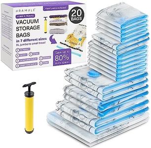 80 Pack Heavy Duty Vacuum Storage Bags Set with Pump, Compression Bags with 80% More Space for Duvets, Clothes, Blankets, Soft Toys (8 XL Jumbo/20 Jumbo/20 Large/32 Small)