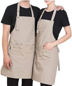 Delantal Cocina Hombre .2 Uds. Delantal cocina mujer, Delantal Camarero, Resistente a la Humedad. 3 Bolsillos, Barbacoa, Mandil camarero.