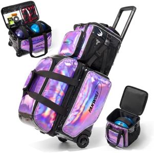 Fanwoli 3 Ball Bowling Bag with Wheels, Iridescent Purple Bowling Gifts