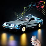 Kyglaring LED Light Kit for Back to The Future Time Machine, The Lighting Set Designed for 10300 Car Building Set; Built-in Multiple Light Effect and IR Switch(Standard Remote Sound Version