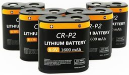 Fwioaor 6V CR-P2 Battery,2025 New Upgrades Lithium Photo Battery Replaces 223A,2CR-P2,EL223AP and DL223A 1600mAh Batteries(5-Pack)