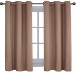 VENOM Silk Solid Grommet Blackout Long Window Curtain Pack of 2 Piece with 3 Layers Weaving Technology Thermal Insulated, Width 4 X 6 Feet Length, Mocha