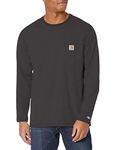 Carhartt Men's Force Relaxed Fit Midweight Long-Sleeve Pocket T-Shirt, Carbon Heather, Medium