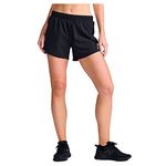 2XU Womens, Aero 5 Inch Shorts Black/Silver Reflective L