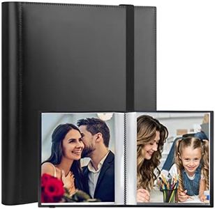 Aevdor Photo Album 6x8 Photos, Book Holds 64 Pictures, Art Portfolio Binder for 6 x 8 Albums 8x6 Sheet Protector Folder Artwork, Drawings (Black)