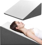 Wedge Pillow for Sleep Apnea, 12 Inch Bed Wedge Pillow for Headboard, Wedge Pillow for Acid Reflux, After Surgery, Snoring, Cooling Memory Foam Top Triangle Pillow Wedge, Removable Cover